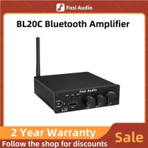 Fosi Audio-AMPLIFICADOR DE POTENCIA DE antena Bluetooth BL20C, 160W, HiFi 2,1, miniamplificador clase D, reproductor de disco U para altavoz pasivo doméstico