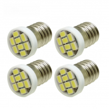 4pcs/Lot E10 EY10 3020 SMD 8 LED White Lights Miniature Screw Bulb Lamp for DIY LIONEL DC 12V