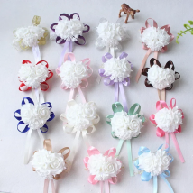 Lovegrace Wrist Corsages Bracelet Foam White Rose Wrist Flowers for Bridesmaid Bracelet Wedding Accessories Bridal Hand Flower
