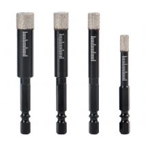 6/8/10/12mm Vaccum Brazed Diamond Dry Drill Bit Hex Handle Hole Saw Cutter For Marble Granite Ceramic Glass Tile Stone Hole Saw