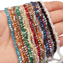Tetrahedron Triangle Austrian Crystal Beads 4/6/8mm Glass Loose Beads For Handmade Jewelry Bracelet Making DIY Accessories