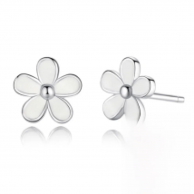 925 Sterling Silver White Daisy Stud Earrings For Women Kids Wedding Gift Female Pendientes