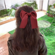 Lystrfac Korean Solid Color Ribbon Bow Hairclip for Women Hairpin Fashion Hair Ornament Ladies Hairgrips Female Hair Accessories