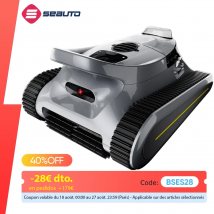 Robot aspirador de piscina inalámbrico Seauto, 180 minutos de funcionamiento, escalada de pared para piscinas sobre el suelo y en el suelo, hasta 2000 pies cuadrados