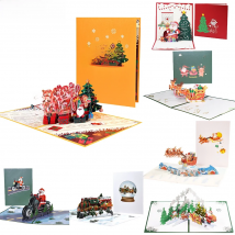 Merry Pop Up Christmas Cards for 3D Holiday Xmas New Year Greeting Cardfor Kids Wife Women Husband Gift