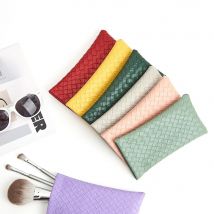 Ins Large Woven Pattern Glasses Bag Women Thick Soft Fashion Glasses Pouch Men Portable Sunglasses Storage Bag