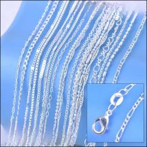 Jewelry Sample Order 20Pcs Mix 20 Styles 18" Genuine 925 Sterling Silver  Link Necklace Set Chains+Lobster Clasps SW