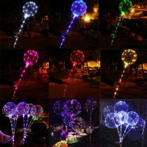 Light Up Colorful Clear Bubble Balloons Kit for Outdoor and Indoor Birthday Party Valentines Christmas Wedding New Year Decor