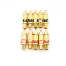 10PCS/Lot RCA Connector Male Jack Plug AV Plugs For PC Audio Vedio Welding DIY Parts Gold Red Black Metal Spring