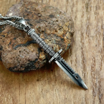 Supernatural Sword Dagger Knife Necklace Pendant for Men Stainless Steel Male Bike Jewelry