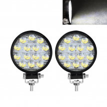 NORGOS 4-inch Car LED Work Light 12V 14V Round Spotlight 42W Super Bright 4X4 off-road LED Light Strip for ATV Jeep Kamas Volvo