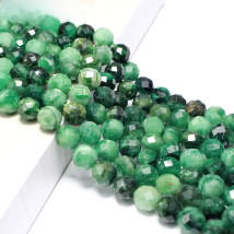 Fine 100% Natural Stone Faceted Emerald Green Round Gemstone Spacer Beads For Jewelry Making  DIY Bracelet Necklace 6/8/10MM