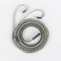 XINHS 16 Core Silver Green Mixed 5N Single Crystal Plated Copper Silver Braided Replacement Cable MMCX/0.78mm 2Pin/QDC/TFZ Earph