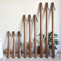 Black Walnut wooden Professional Shoe Horn Flexible Long Handle Shoehorn Useful Shoe Lifter Professional Shoe Spoon Home Tools