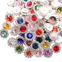 8mm-12mm Sunflower Silver Claw Sew On Rhinestones Glitter Crystals Stones Fabric Glass Beads DIY Sewing Rhinestones Crafts Gems