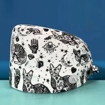 Medical Operating Room Scrubs Cap Adjustable Sweat-absorbent Dust-proof Nurse Hat Wholesale Animal Print Beautician Nursing Hats