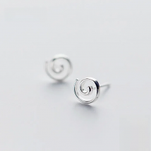 INZATT 925 Sterling Silver Minimalist Geometric Spiral Stud Earrings For Women Fashion Fine Jewelry Accessories Drop Shipping