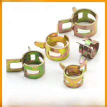 JUIDINTO 20pcs Fuel line Spring Clamp 6-15mm Spring Clip Fuel Oil Line Silicone Vacuum Hose Clamps Carbon Steel Zinc Plated Clip