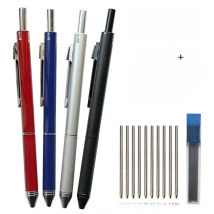 Metal Multicolor Pen 4 In 1 Gravity Sensor Ballpoint Pen 3 Colors Ball Pen and 1 Mechanical Pencil Office School Stationery Gfit