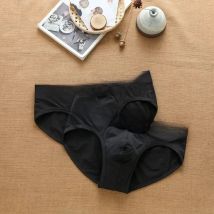 Men's pure cotton sweat absorption comfortable low waist pure color sports underwear au3-m089