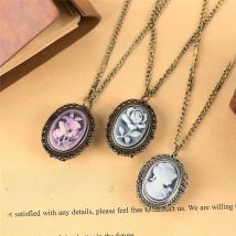 Pretty Flower Lady Necklace for Women Ladies Quartz Pocket Watch Girlfriends Girls Gifts Bronze Vintage Pendant Watches Chain