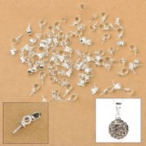 Wholesale 100PCS  A Lot Design Jewelry Findings 925 Silver  Bail Beads Cap Connectors For Pendants Fast Delivery Factory Price