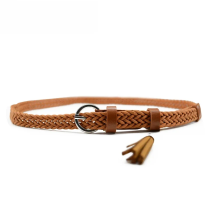 Maikun Thin Belts for Women High Quality PU Leather Lady Belt Exquisite Braided Tassel Female Belt for Dress Jeans