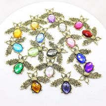 New 5 Pieces Metal Rhinestone Chic Insect Bee Brooch Birthday Party Wedding Clothing Jewelry Accessories