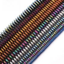 Natural Hematite Colorful Heishi Rondelle Metallic Coated Disc Stone Beads For DIY Women Jewelry Making Necklace Bracelet 15"