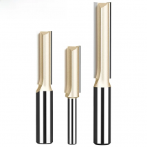 Tideway Straight Router Bits 1/2 1/4 Shank Double Flute Plunge Milling Cutter Carbide Tipped Woodworking Trimming Slotting Tool