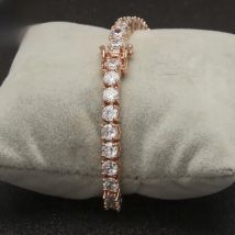 5mm Rose Gold Color CZ Tennis Bracelet Hip Hop Copper Iced Out Cubic Zirconia Jewelry For Men Women