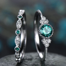 ZDADAN 925 Sterling Silver Emerald Zircon Ring For Women Charm Blue Gemstone Rings Wedding Jewelry Gift