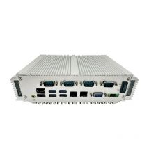 Silver Fanless Industrial Computer With Intel I5-1335 CPU Soldered 8G DDR5 RAM 256G SSD M.2  6 COM  6 USB  2 LAN