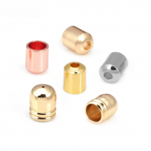 50PCS Inside 3MM 4MM 5MM 18K Gold Color Brass Leather Rope Wire Tassel Caps Jewelry Making Supplies Diy Findings Accessories