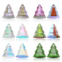 10Pcs 13x16mm Austrian Crystal Glass Loose Beads Christmas Tree Shape For DIY Making Charms Earings Necklace Jewelry Accessories