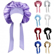 New Satin Hair Cap For Sleeping Invisible Flat Imitation Silk Round Haircare Women Headwear Ceremony Adjusting Button Night Hat