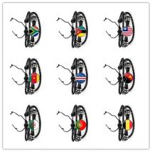 South Africa,Mozambique,Liberia,Cameroon,Verde,Papua New Guinea,Algeria,Belgium,Portugal National Flag Bracelet For Women Men