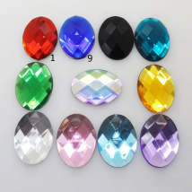 Large 20Pcs/Lot Wholesale Price 30*40MM Oval Wedding Dress Rhinestones Acrylic Diy Glue-On Plastic Button accessories