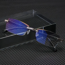 High Quality Anti Blue Light Blocking Rimless Reading Glasses Women Men Square Frameless Presbyopic Glasses Diopters + 1.0~4.0