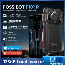 FOSSiBOT F101P, smartphone, batteria da 10600 mAh, 4 GB + 64 GB, 24 MP, telefono cellulare, altoparlante grande, IP68/IP69, telefono cellulare impermeabile