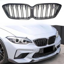 M2 F87 ABS Real Carbon Fiber Front Bumper Kidney Grilles For BMW M2 Competition Coupe M2C F87 Replacement Grille 2019-2021