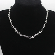 Small Wire Brambles Iron Unisex Choker Necklace Women Hip-hop Gothic Punk Style Barbed Wire Little Thorns Chain Choker Gifts