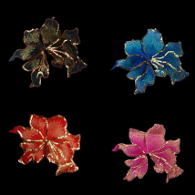 2PCS Blue Black Red Pink Flower Strips Embroidery Patch Sequin Organza Patches For Clothes Sticker Appliques for Winter Hat