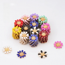 Fashion 18mm 10Pcs Daisy Dripping Oil Metal Flower Findings Embellishment For Jewelry Making DIY Accessories