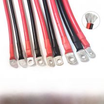Super Soft Silicone Battery Connection Cable 8/6/4/2/0AWG with M6 M8 M10 Tinned Copper Lugs For Inverter,Battery,Car ,UPS.