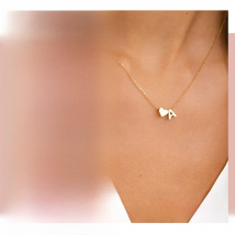 eManco 6MM Heart Dainty Initial DIY Necklace Gold Color Letter Choker Necklace For Women Pendant Jewelry Gift