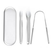 Premium 1pcs/3pcs Metal Tongue Scraper Cleaner for Adults & Kids Portable Stainless Steel Tongue Scrapers Brushes for Removing