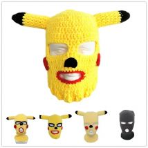 Pokemon Pikachu Balaclava Masks Hat Winter Cover Neon Mask Halloween Caps for Party Motorcycle Bicycle Ski Cycling Balaclava Hat