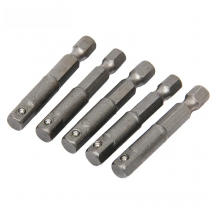 5pcs 1/4 inch Screwdriver Socket Adapter 50mm Length Square To Hex Shank Extension Joint Wrench Adaptor For Power Tool