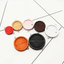 10pcs 12/18/20/25/30 mm Double Connecting ring Wood Cabochon Tray Base DIY Making  Jewelry Components Earring Bracelet Finding